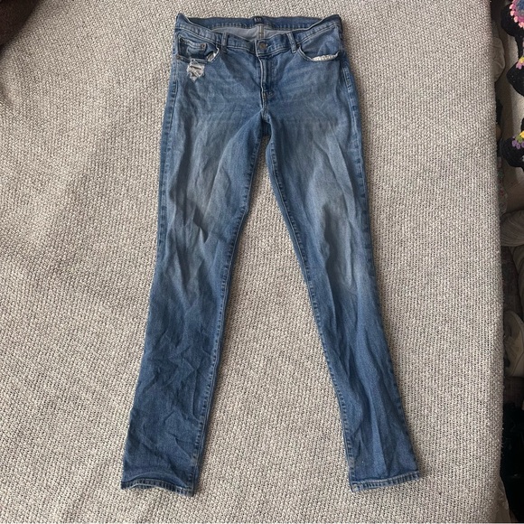 Gap Real Straight Distressed Blue Jeans - Picture 1 of 5